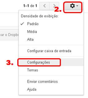 Painel para configurar assinatura de email Gmail