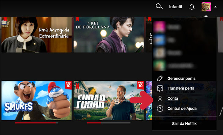 Passo 3: Clicar na sua conta