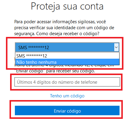 Como alterar senha hotmail passo 03