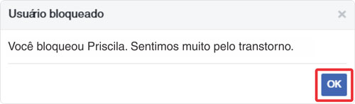 Você acaba de bloquear Maria no Facebook