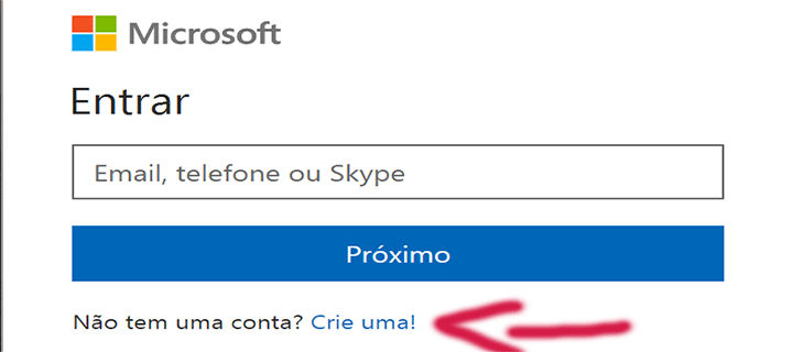 Criar conta email Hotmail