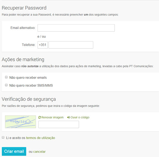 Criar conta passo final