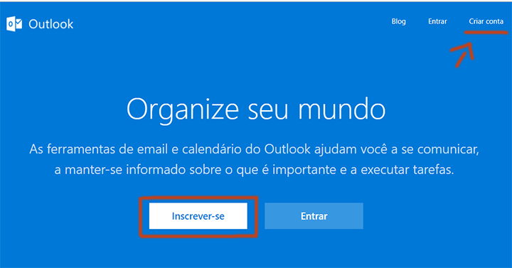 Como criar email outlook