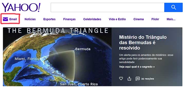 Criar email Yahoo Mail