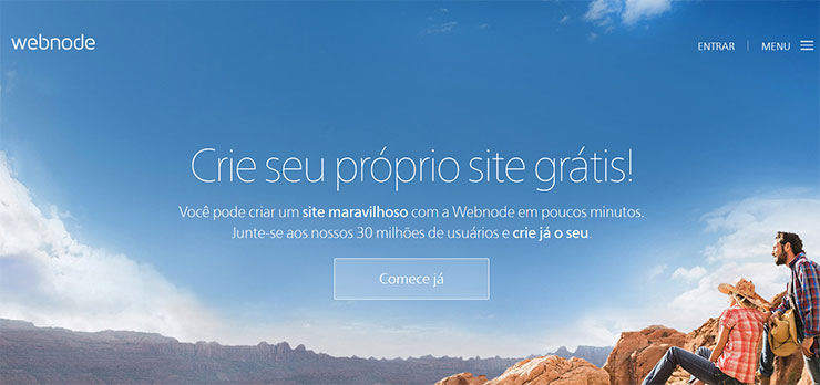 Criar site grátis com hospedagem grátis Webnode