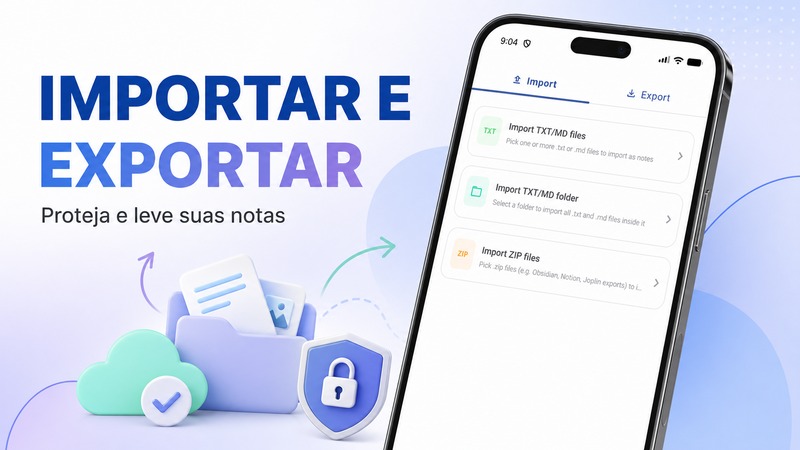 Como importar, exportar e fazer backup do DicaNote