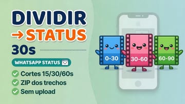 Dividir Vídeo Status WhatsApp Online - Cortes de 30 Segundos
