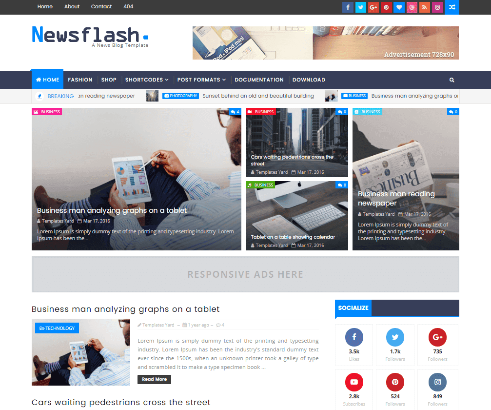 Newsflash2bresponsive2bblogger2btemplate