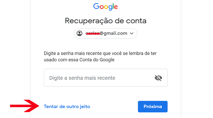 Formas de recuperar senha Gmail