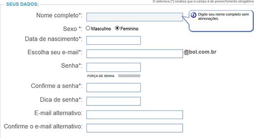 Formulario cadastro passo - passo 1