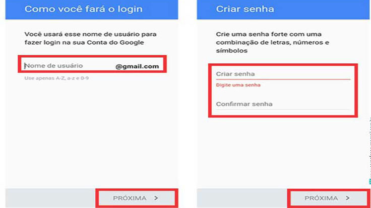 Página Gmail entrar celular