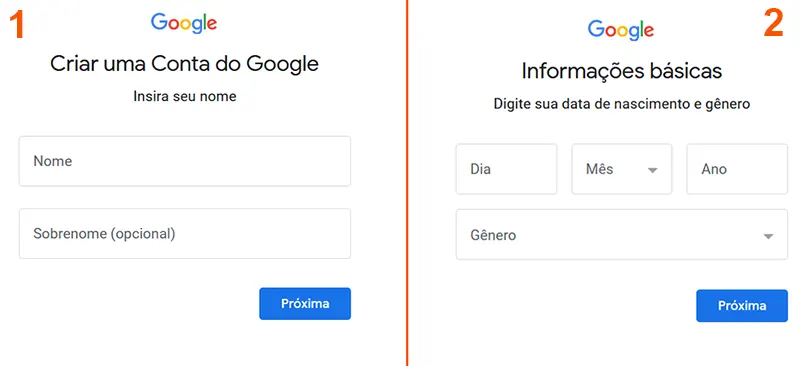 Passo 1: Criar Gmail