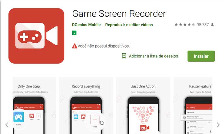Gravador celular jogos
