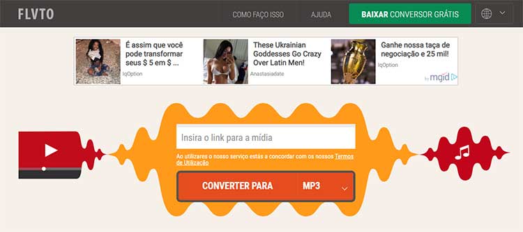 Melhores conversores de video youtube flvto - passo 5
