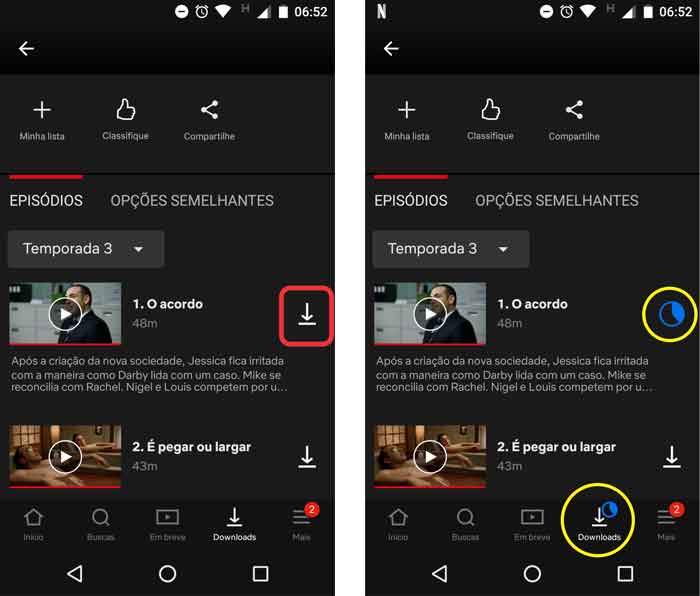 Netflix sem internet - passo 2
