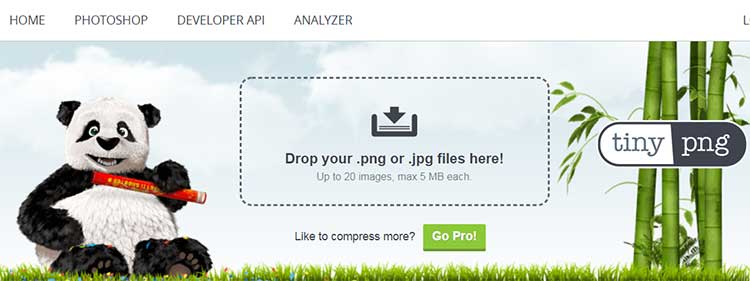 Home page Tiny PNG Comprimir fotos