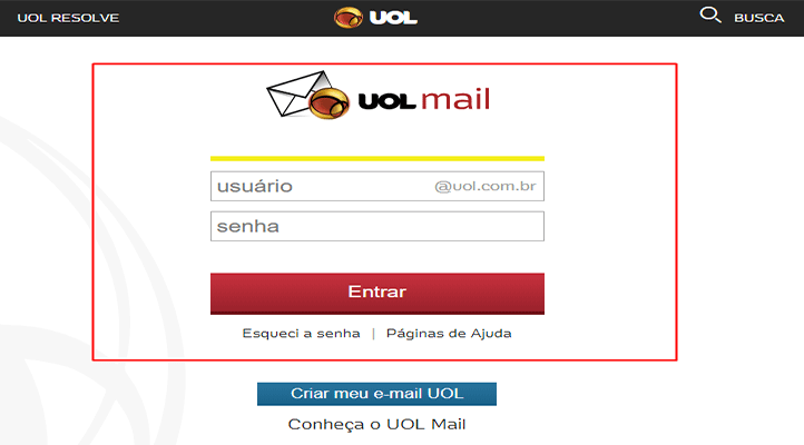 Uol Mail Entrar Formulário
