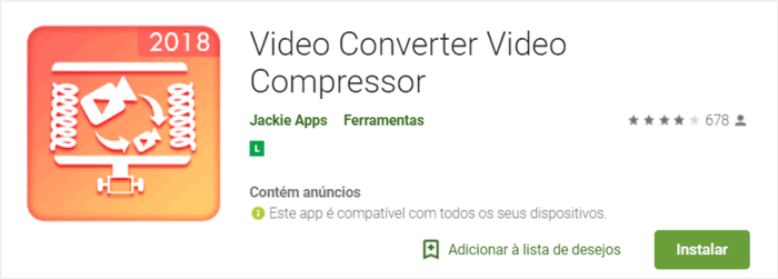 foto de aplicativo para comprimir vídeos